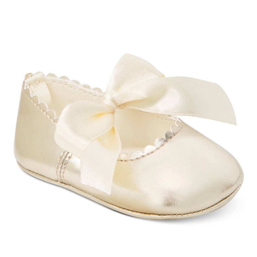 First impressions Baby Girls Soft Sole Ballet Flats gold size 3 red bottom